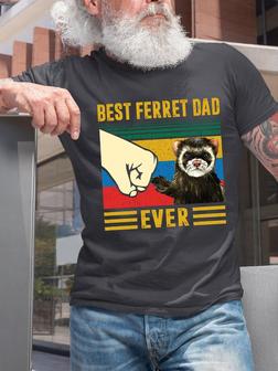 Best Ferret Dad Ever Vintage Crew Neck T-shirt - Seseable