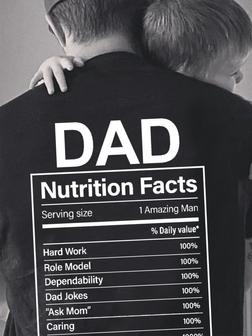 Dad Nutrition Facts Funny Father's Day Gift T-shirt - Seseable