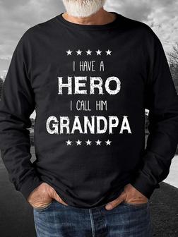 Men Grandpa Family Star Letters Casual Figure Regular Fit Sweatshirt - Seseable