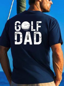 Men's Golf Dad Casual Crew Neck Short Sleeve T-shirt - Seseable