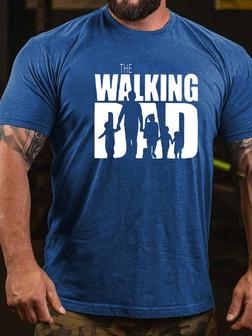 The Walking Dad Print Casual Short Sleeve T-shirt - Seseable