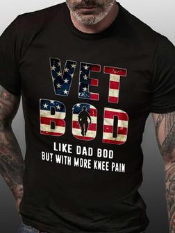 Vet Bod Like Dad Bod But With More Knee Pain Blends Short Sleeve Casual Shirts & Tops - Seseable
