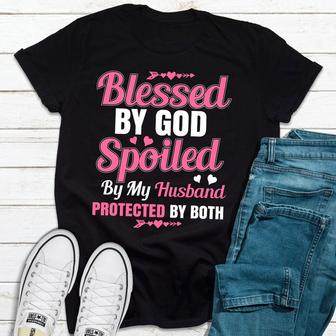 Blessed By God Spoiled By My Husband Women's T-shirt - Seseable