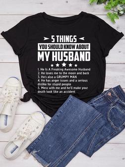Five Things About My Husband Shirts & Tops - Seseable