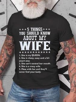 Funny Graphic Men Tee Five Things About My Wife Men's T-shirt - Seseable
