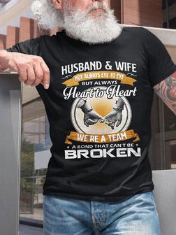 Men Graphic T-shirt Husband And Wife Heart To Heart Short Sleeve Short Sleeve T-shirt - Seseable