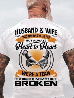 Men Graphic T-shirt Husband And Wife Not Always Eye To Eye But Always Heart To Heart Casual T-shirt - Seseable