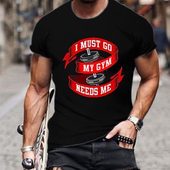 Men's Unisex T Shirt Tee My Gym Needs Me Graphic Prints Letter Crew Neck Street Daily Print Short Sleeve Tops Designer Casual Big And Tall Sports Black / Summer - Seseable