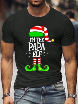 Christmas Papa Elf Print Family Shirt Men's Shirt - Seseable