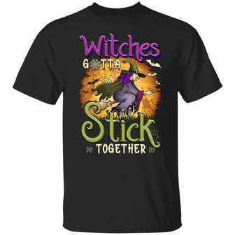 Witches Gotta Stick Together Halloween – Halloween For Women T-Shirt - Thegiftio UK