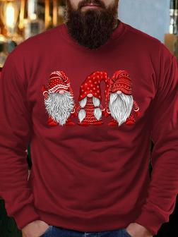 Christmas Santa Gnomes Casual Letter Sweatshirt - Seseable