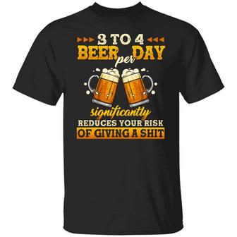3 To 4 Beer Per Day Funny Drinking Beer Unisex Graphic Design Printed Casual Daily Basic Unisex T-Shirt - Thegiftio UK
