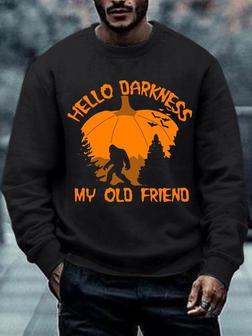 Hello Darkness My Old Friend Loose Crew Neck Men's Sweatshirt - Seseable