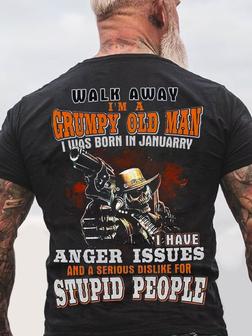 Walk Away I'm A Grumpy Old Man Crew Neck Casual T-shirt - Seseable
