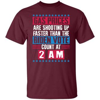 Gas Prices Are Shooting Up Faster Than Biden Vote Count At 2 Am Funny Graphic Design Printed Casual Daily Basic Unisex T-Shirt - Thegiftio UK