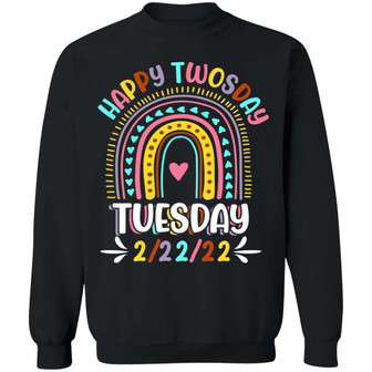 Happy Twosday Teacher Girl Graphic Design Printed Casual Daily Basic Sweatshirt - Thegiftio UK