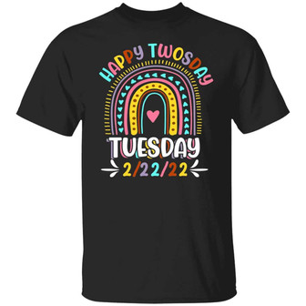 Happy Twosday Teacher Girl Graphic Design Printed Casual Daily Basic Unisex T-Shirt - Thegiftio UK