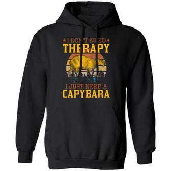 I Don’T Need Therapy I Just Need Capybara Retro Vintage T Graphic Design Printed Casual Daily Basic Hoodie - Thegiftio UK