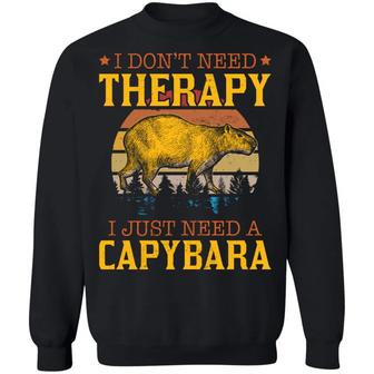I Don’T Need Therapy I Just Need Capybara Retro Vintage T Graphic Design Printed Casual Daily Basic Sweatshirt - Thegiftio UK