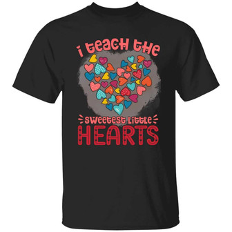 I Teach The Sweetest Little Hearts Funny Teacher Valentine Day Graphic Design Printed Casual Daily Basic Unisex T-Shirt - Thegiftio UK