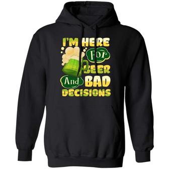 I’M Here For Beer And Bad Decisions Graphic Design Printed Casual Daily Basic Hoodie - Thegiftio UK