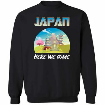 Japan Here We Come Funny Vintage Graphic Design Printed Casual Daily Basic Sweatshirt - Thegiftio UK
