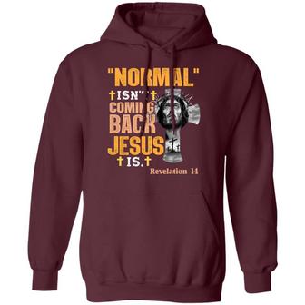 Normal Is Not Coming Back Jesus Is Graphic Design Printed Casual Daily Basic Hoodie - Thegiftio UK