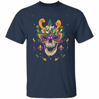 Sugar Skull Jester Hat Funny Mardi Gras Graphic Design Printed Casual Daily Basic Unisex T-Shirt - Thegiftio