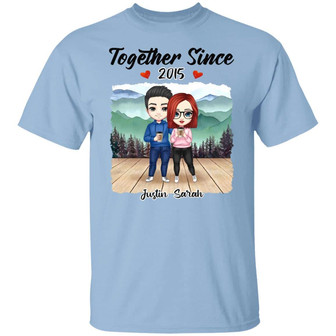 Together Since Couple Standing Custom Graphic Design Printed Casual Daily Basic Unisex T-Shirt - Thegiftio UK