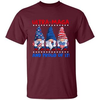 Ultra Maga And Proud Of It Funny Gnomes 4Th Of July Graphic Design Printed Casual Daily Basic Unisex T-Shirt - Thegiftio UK