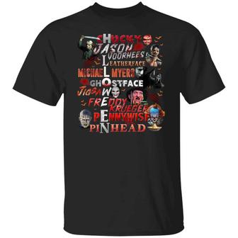 With Horror Movie Characters, Horror Friends , Halloween S, Halloween 2022, Halloween Ts Women Men Graphic Design Printed Casual Daily Basic Unisex T-Shirt - Thegiftio UK