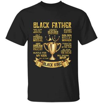 Black Fathers Day Gifts For Dad Black Father Black King African American Dad Graphic Design Printed Casual Daily Basic Unisex T-Shirt - Thegiftio UK