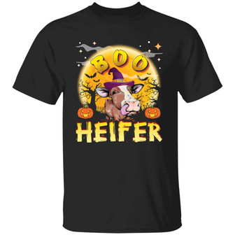 Boo Heifer Halloween Graphic Design Printed Casual Daily Basic Unisex T-Shirt - Thegiftio UK
