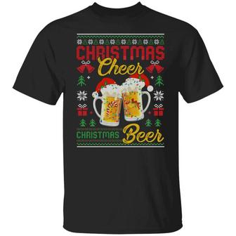 Christmas Cheer Christmas Beer Ugly Christmas Graphic Design Printed Casual Daily Basic Unisex T-Shirt - Thegiftio UK