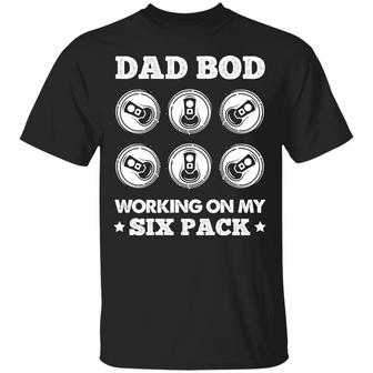 Dad Bod Working On My Six Pack Funny Dad Beer Graphic Design Printed Casual Daily Basic Unisex T-Shirt - Thegiftio UK