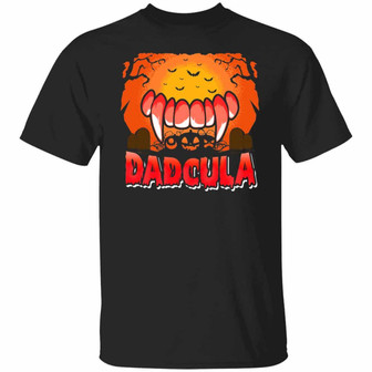 Dadcula Funny Vampire Halloween Dad Graphic Design Printed Casual Daily Basic Unisex T-Shirt - Thegiftio UK