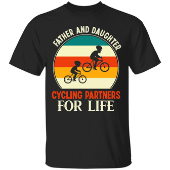 Father And Daughter Cycling Partners For Life T Graphic Design Printed Casual Daily Basic Unisex T-Shirt - Thegiftio UK