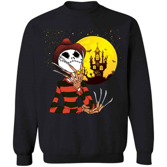 Freddy Skellington Funny Halloween Graphic Design Printed Casual Daily Basic Sweatshirt - Thegiftio UK