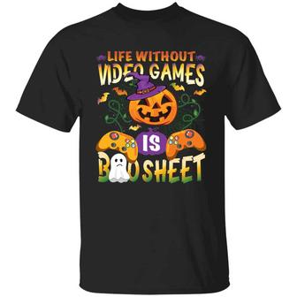 Funny Halloween Boo Video Gaming Controller Graphic Design Printed Casual Daily Basic Unisex T-Shirt - Thegiftio UK
