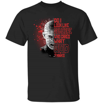 Halloween Do I Look Like Someone Who Cares About What God Thinks Graphic Design Printed Casual Daily Basic Unisex T-Shirt - Thegiftio UK