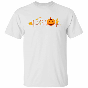 Halloween Pumpkin Heart Graphic Design Printed Casual Daily Basic Unisex T-Shirt - Thegiftio UK