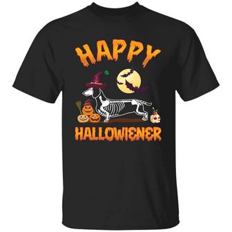 Happy Halloweiner Dachshund Dog Halloween Pet Owner Gift Graphic Design Printed Casual Daily Basic Unisex T-Shirt - Thegiftio UK