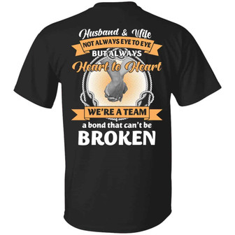 Husband And Wife Not Always Eye To Eye But Always Heart To Heart Print On Back T Graphic Design Printed Casual Daily Basic Unisex T-Shirt - Thegiftio UK