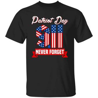 Patriot Day 9 11 Never Forget American Flag Patriotic Graphic Design Printed Casual Daily Basic Unisex T-Shirt - Thegiftio UK