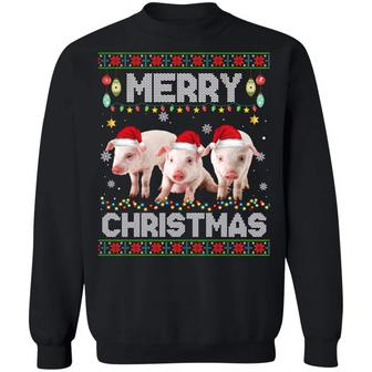 Pig Merry Christmas Ugly Christmas Graphic Design Printed Casual Daily Basic Sweatshirt - Thegiftio UK