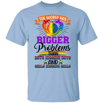 The World Has Bigger Problems Than Boys Kissing Boys And Girl Kissing Girl Graphic Design Printed Casual Daily Basic Unisex T-Shirt - Thegiftio UK