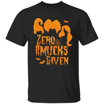 Zero Amucks Given Funny Hocus Halloween Party Pocus Graphic Design Printed Casual Daily Basic Unisex T-Shirt - Thegiftio UK