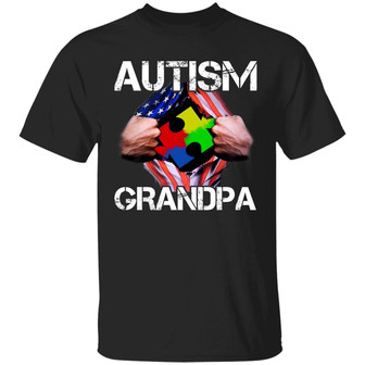 Autism Grandpa Graphic Design Printed Casual Daily Basic Unisex T-Shirt - Thegiftio UK