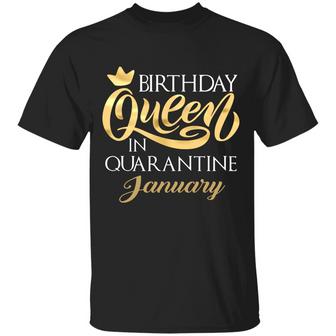 Birthday Queen In Quarantined January Graphic Design Printed Casual Daily Basic Unisex T-Shirt - Thegiftio UK