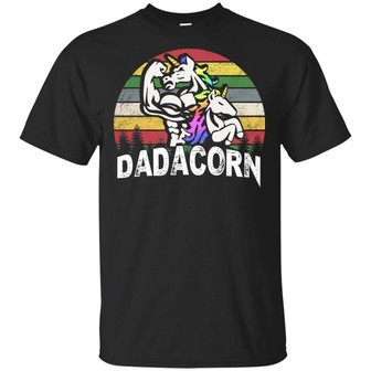 Dadacorn Unicorn Dad And Son Daughter Fathers Day Graphic Design Printed Casual Daily Basic Unisex T-Shirt - Thegiftio UK